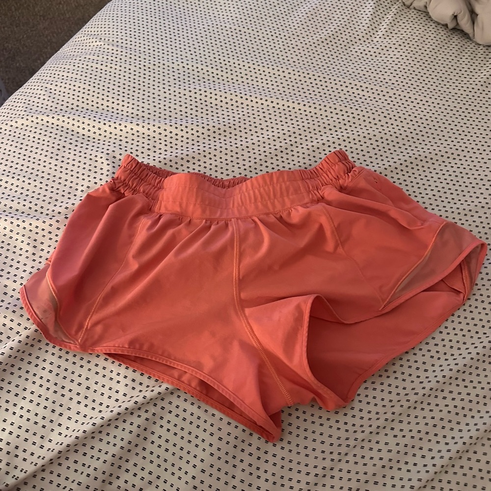 Coral Lululemon hotty hot Shorts